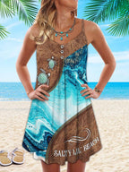 Mouwloze zomer mini jurk