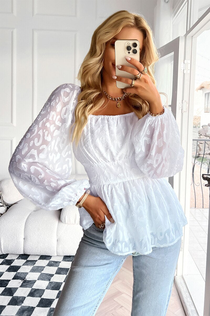 Blouse met pofmouwen voor dames