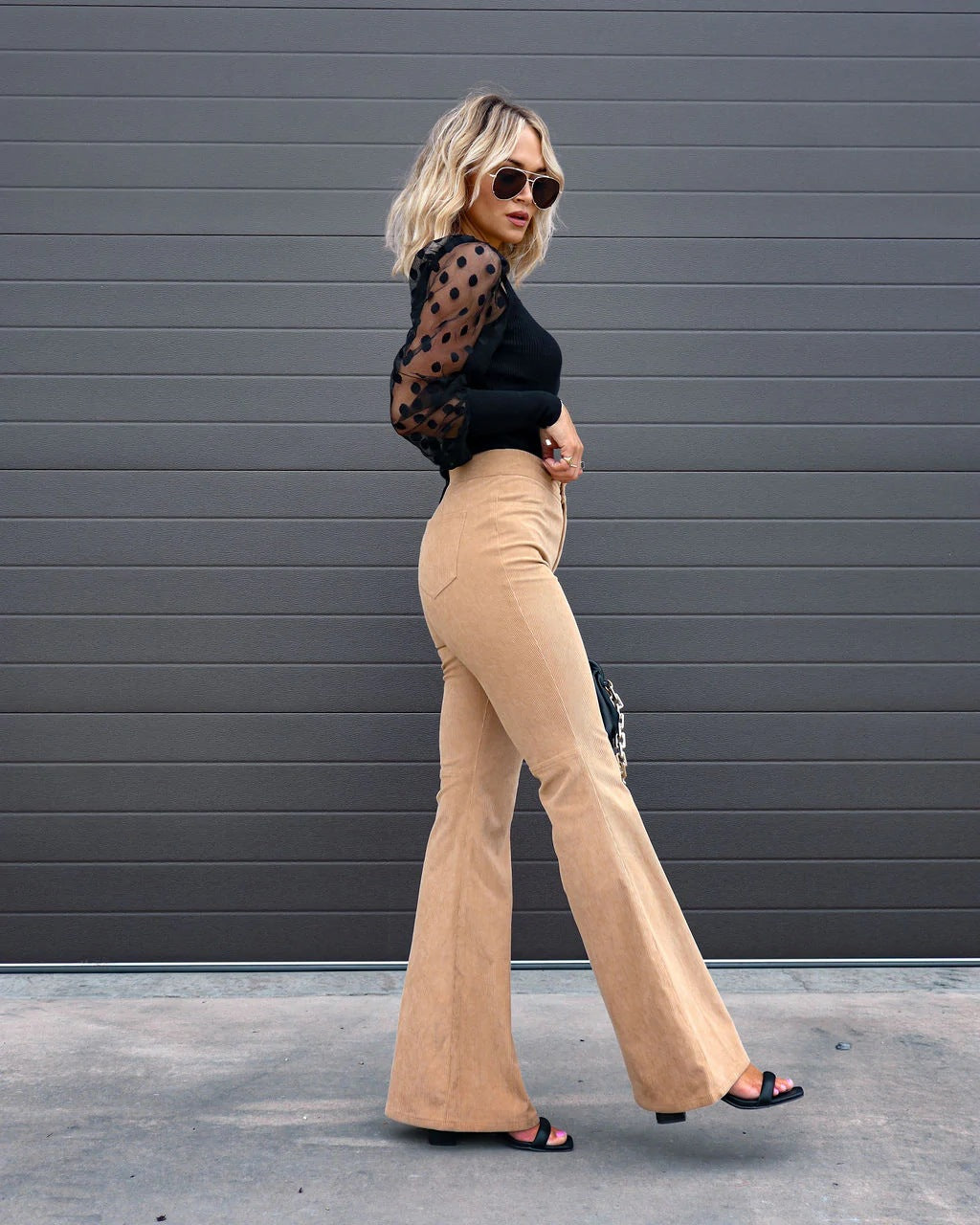 Flared vogue stijl broek