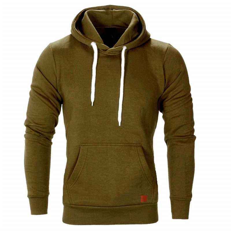 Casual hoodie voor heren - met buidelzak en wit koord