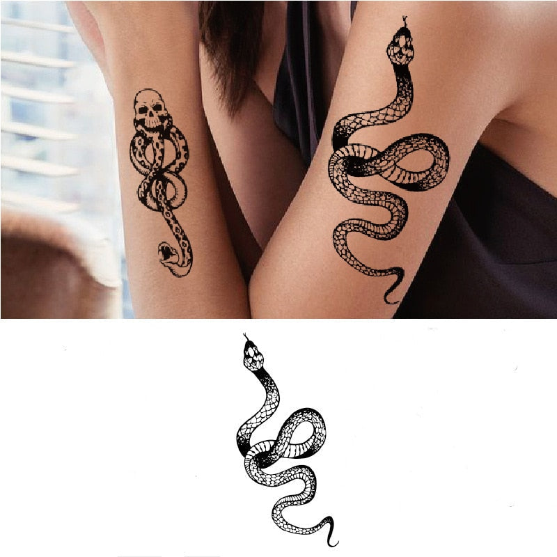 Tijdelijke tatoeage met slangenmotief