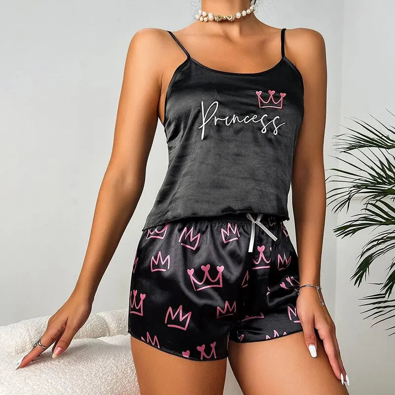 Satijnen pyjama-set voor dames