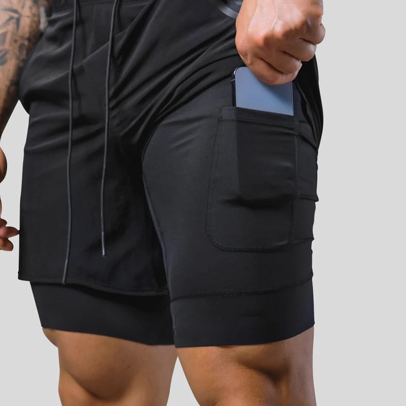 Berkan | 2-in-1 sportshort met binnen- en buitenzak