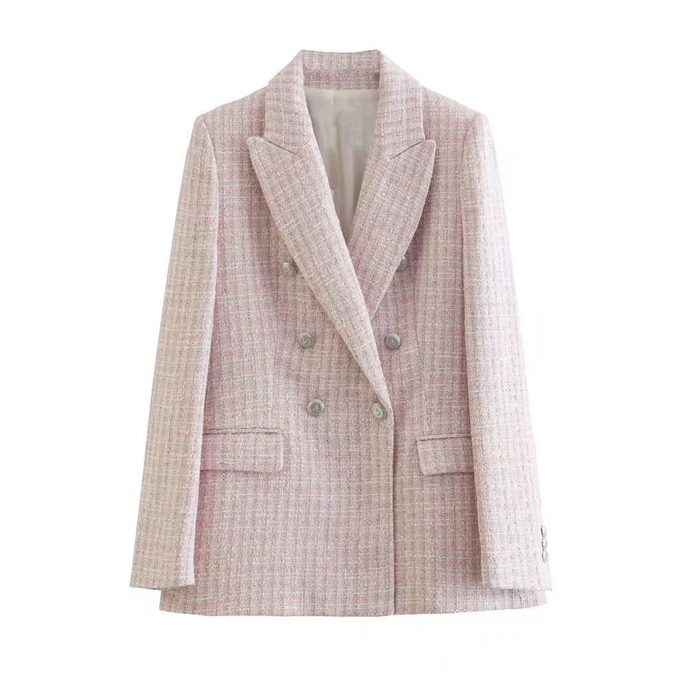 Gevlochten tweed jacket voor dames
