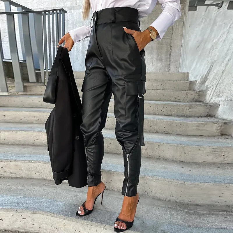 Dames leren broek