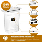 Keuken voedselopslag containers set 7 stuks BPA-vrij luchtdicht met labels