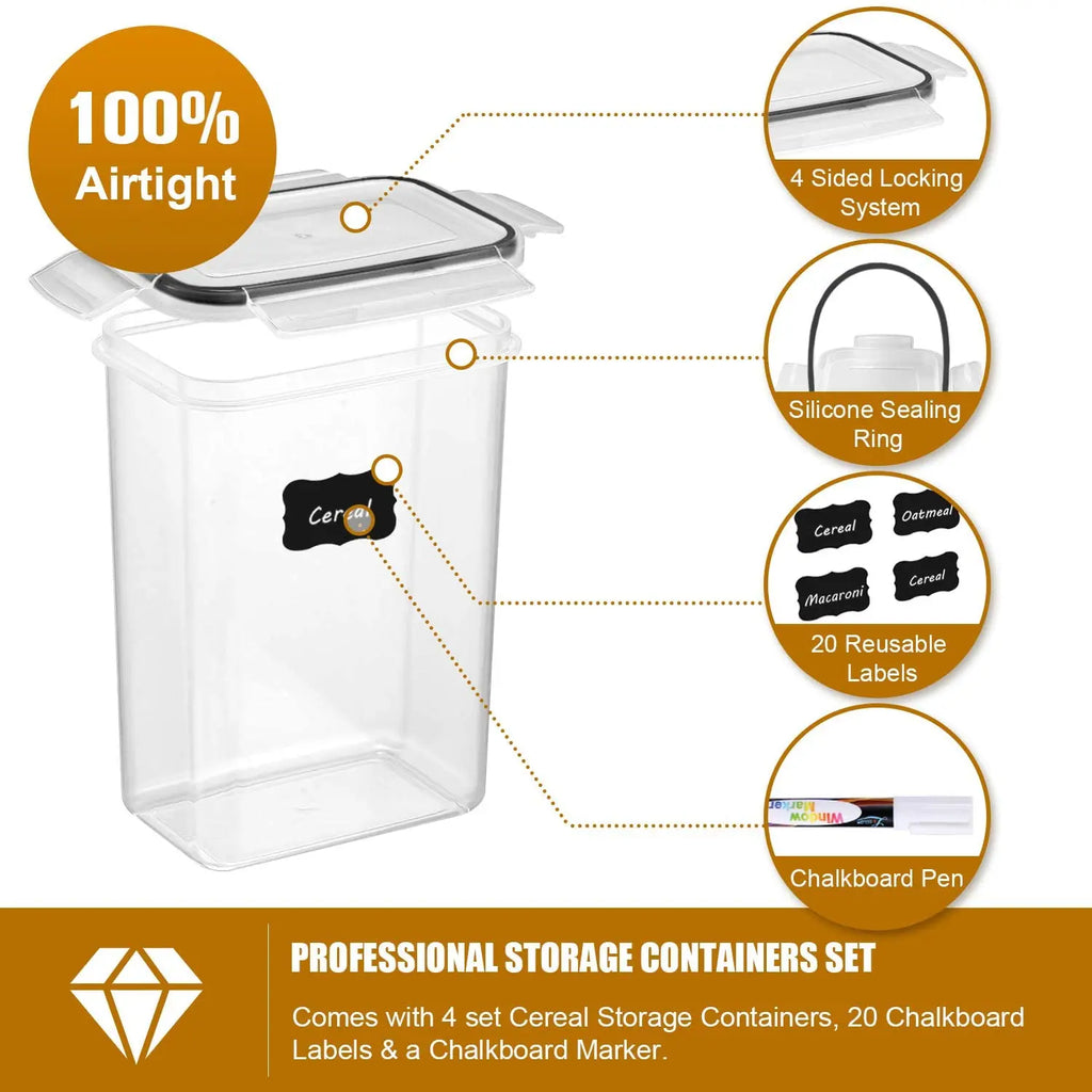 Keuken voedselopslag containers set 7 stuks BPA-vrij luchtdicht met labels