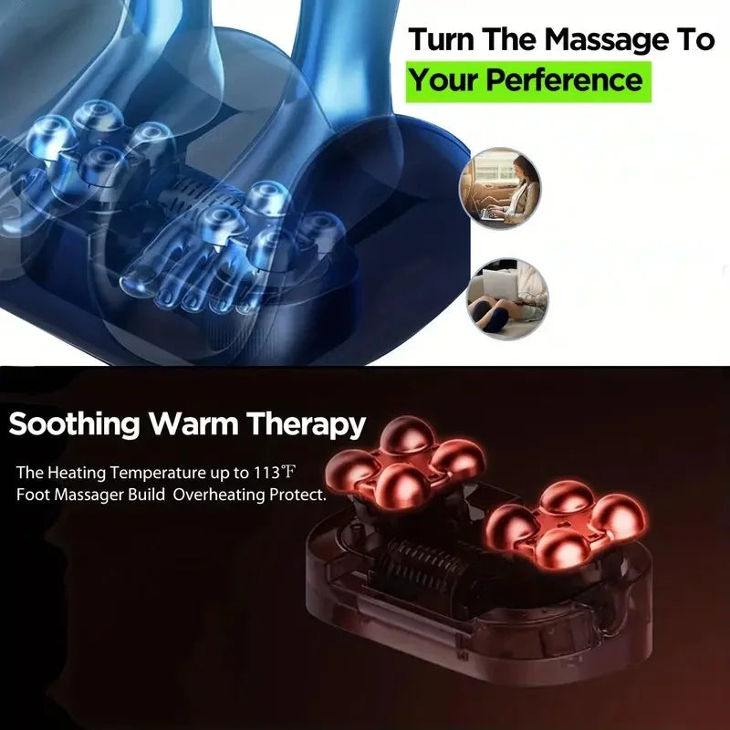 Extra grote elektrische shiatsu voet- en kuitmassager met verwarming
