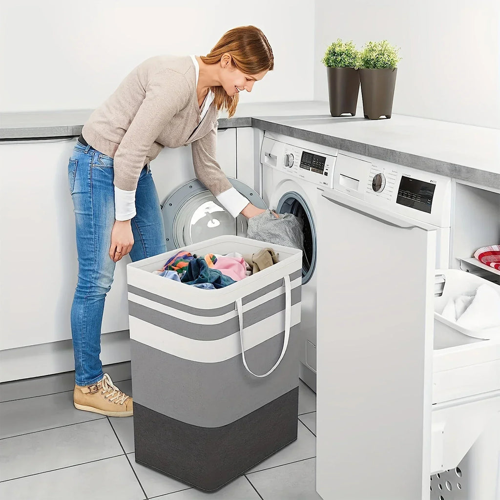 75L grote wasmand met handvaten & opvouwbaar ontwerp