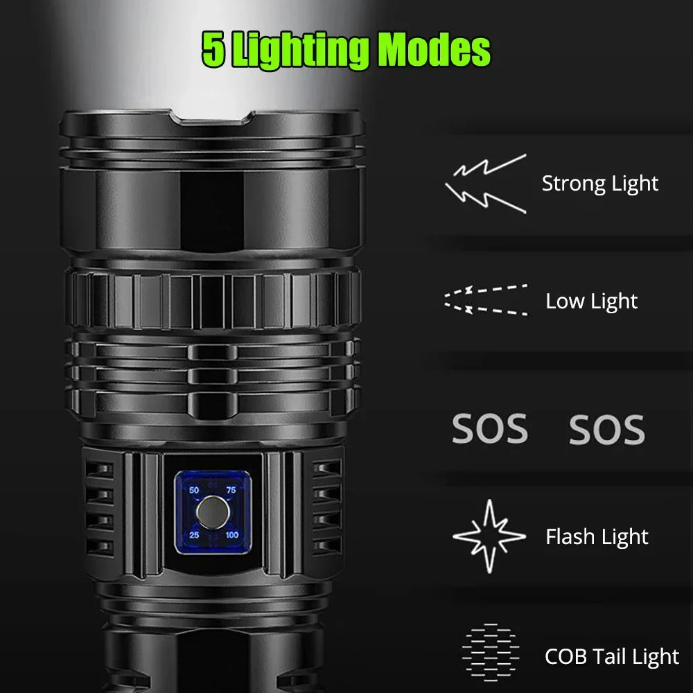 Oplaadbare 10000 lumen LED zaklamp