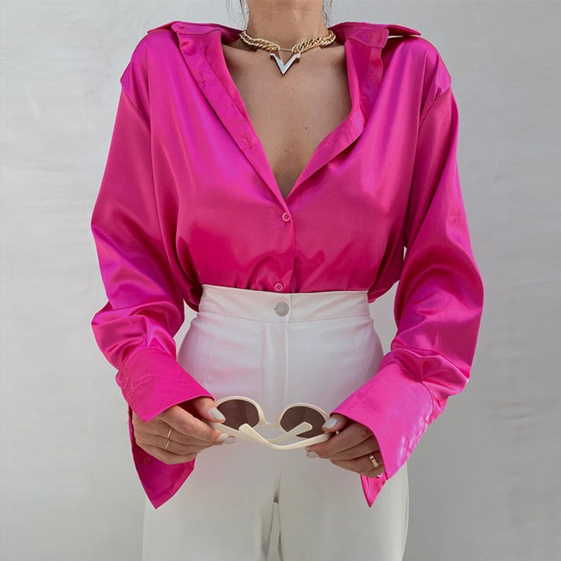 Satijnen blouse voor dames – Mila