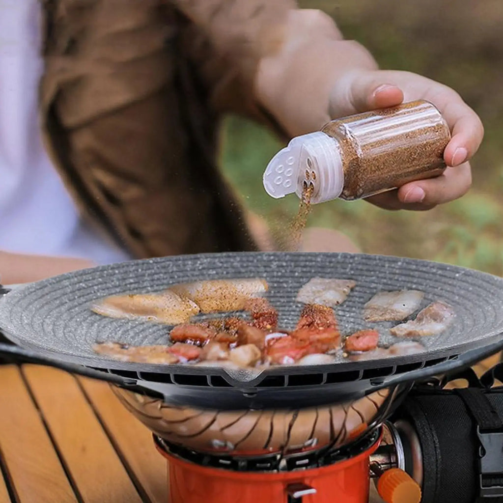 Draagbare aluminium grillpan met handvatten voor kamperen & BBQ