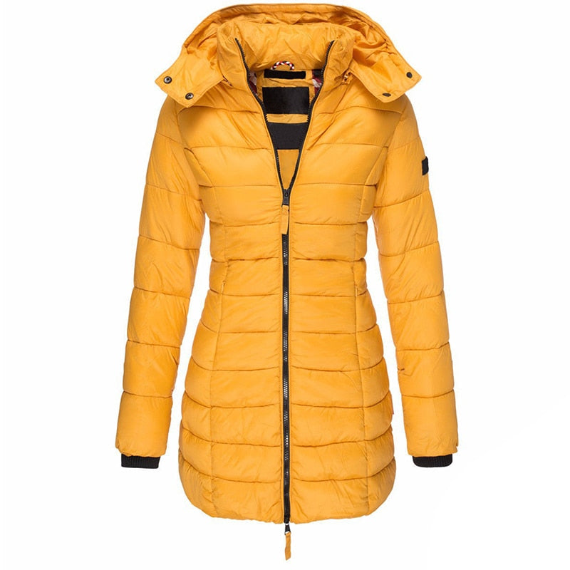 Dames parka met capuchon en donsvulling