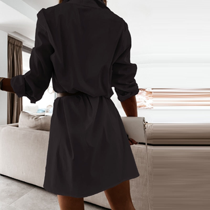 Katoenen oversized lange mouwen overhemdjurk – casual mode