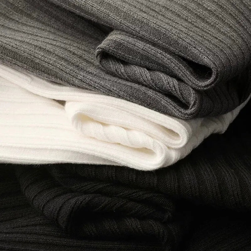 Heren merino polotrui met rits