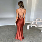 Effen maxi-jurk met zijsplit