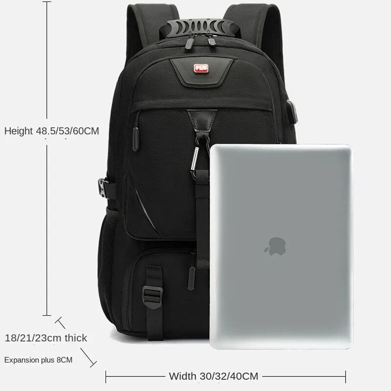 Rugzak met usb-aansluiting en grote capaciteit (50-80L)