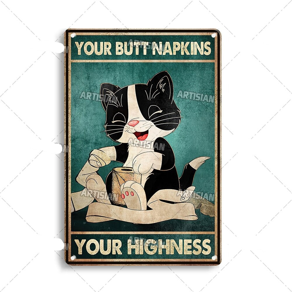 Vintage cat | metalen poster – materiaal: Tin — afbeelding 12