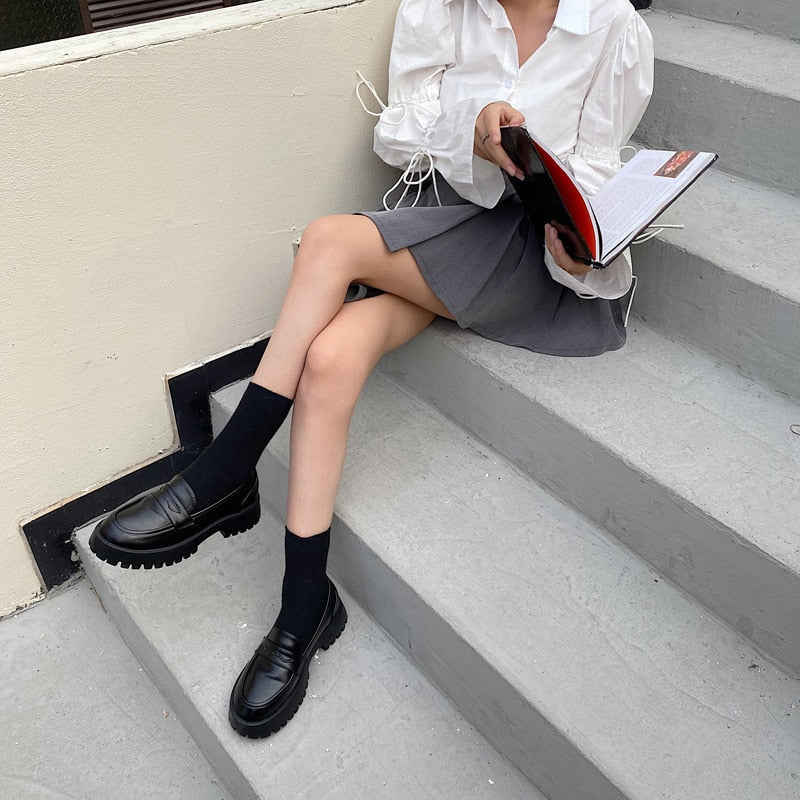 Platform loafers voor dames