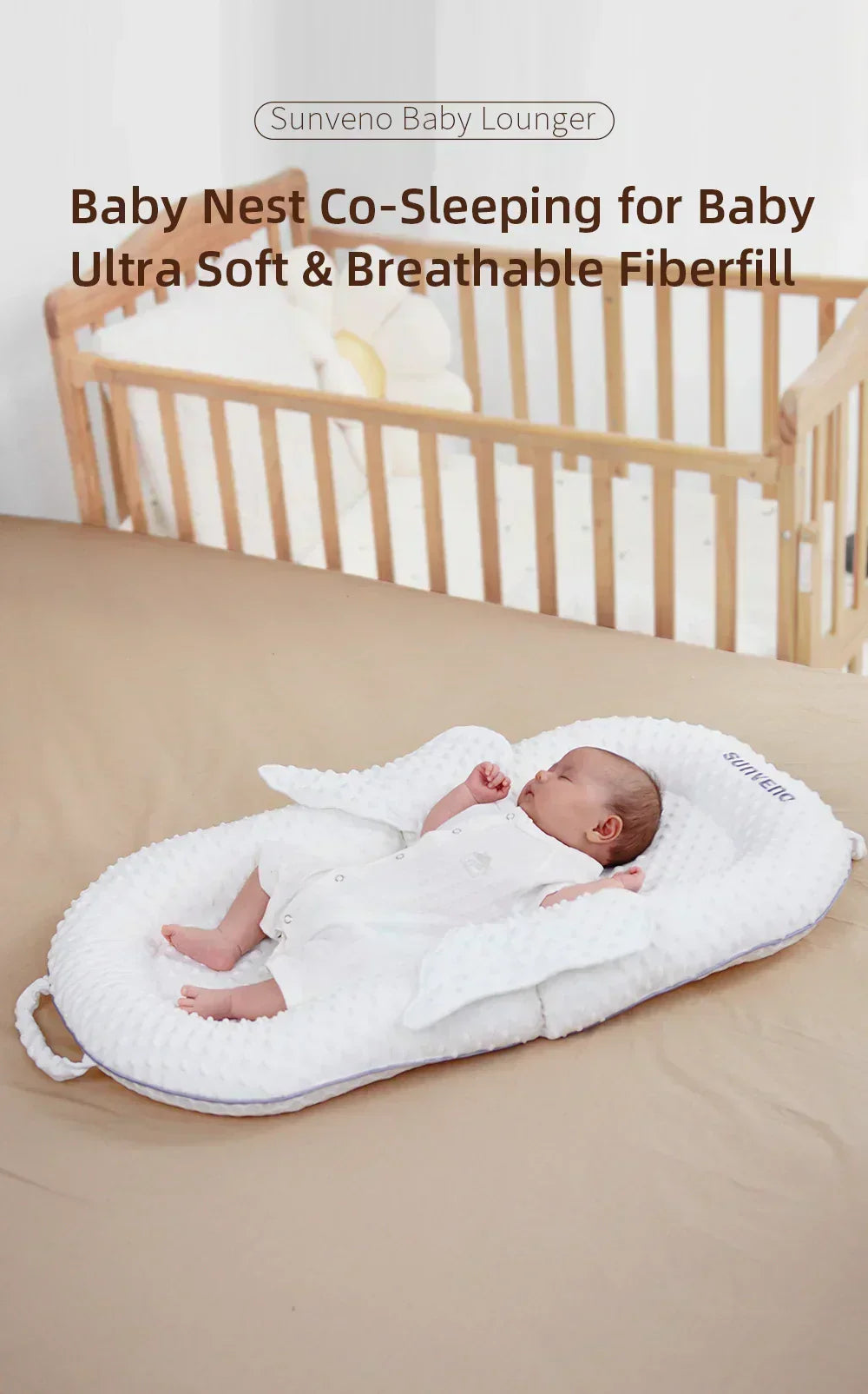 Ergonomisch babynest met rugsteun en mesh-ligvlak