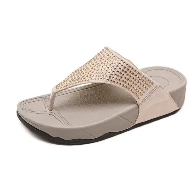 Dames platform slippers met strass