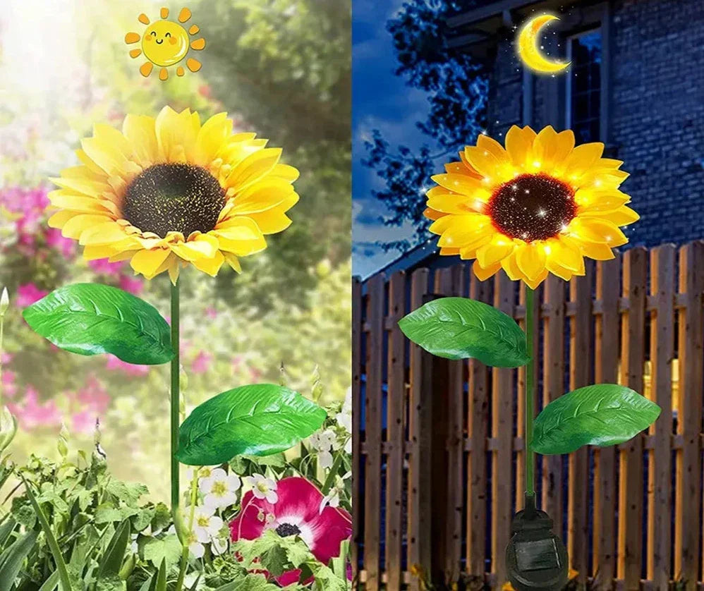 Zonne-energie zonnebloem lamp