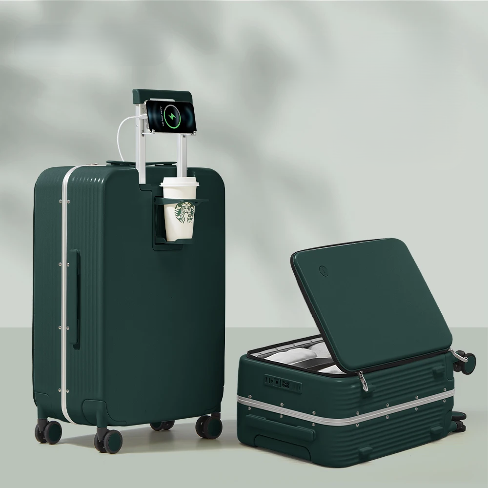 Aluminium frame hardshell koffer met USB-Poort