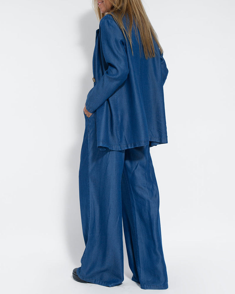 Linnen 2-Delige set met wijde broek en vest