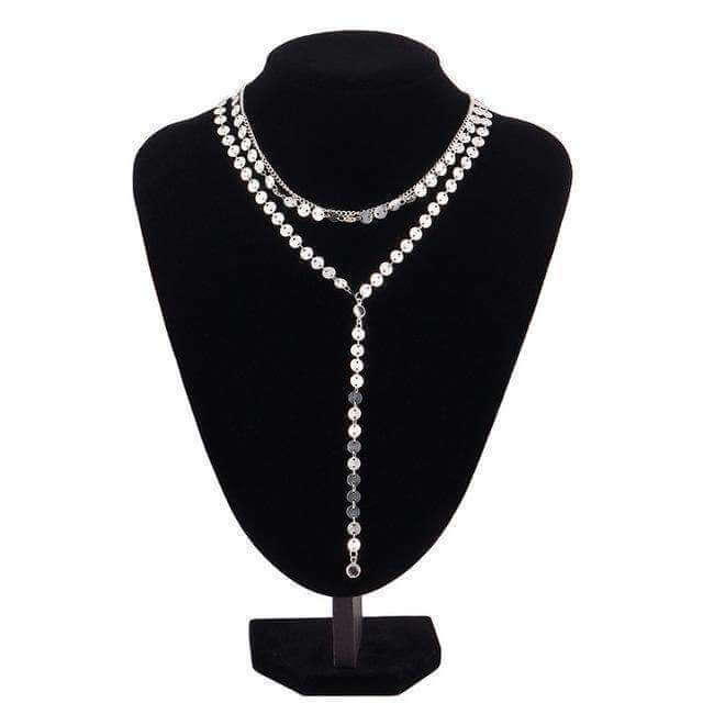 Pailletten gelaagde vrouwen halsband
