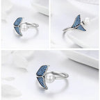 Zeemeermin staart open ring