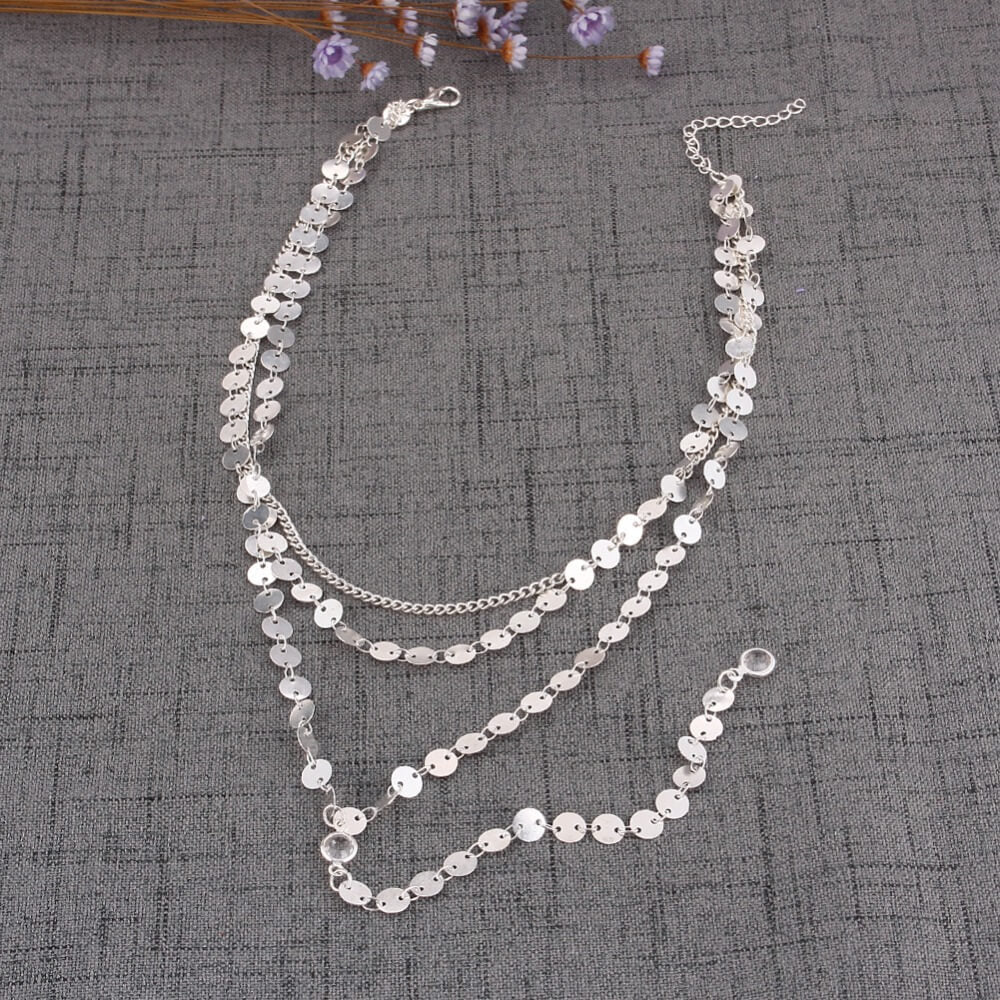 Pailletten gelaagde vrouwen halsband