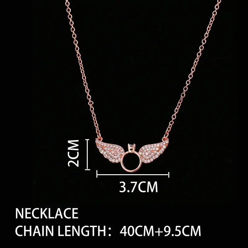 Glimmende engel vleugels hanger ketting