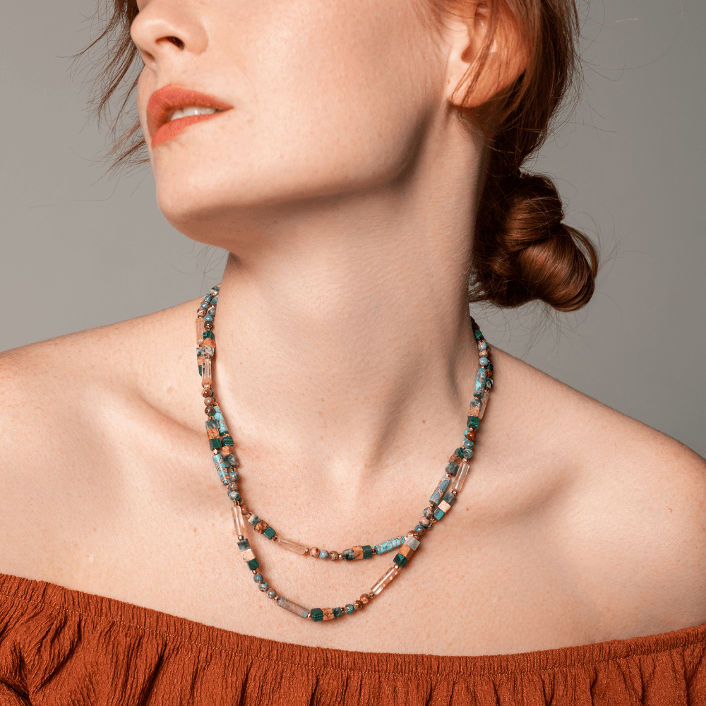 Edelsteen choker ketting