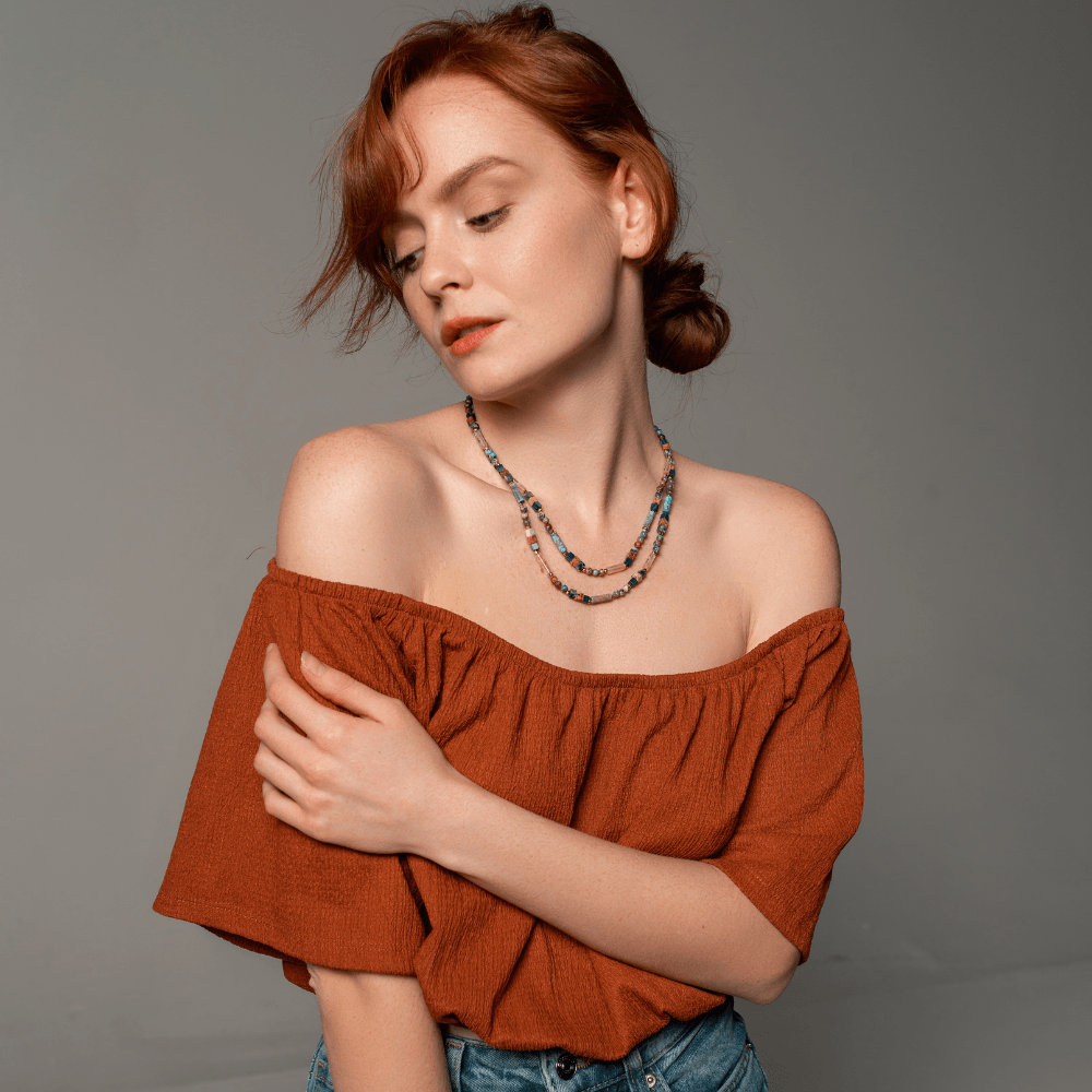 Edelsteen choker ketting