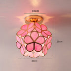 Glazen bloemen plafondlamp