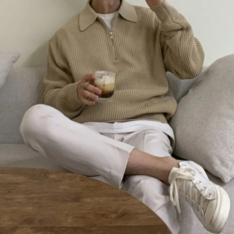 Zipped heren sweater