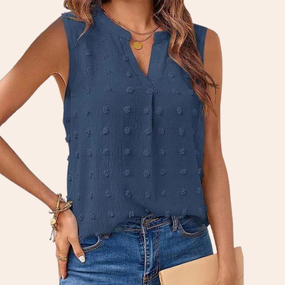 Mouwloze luchtige dames blouse