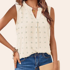 Mouwloze luchtige dames blouse
