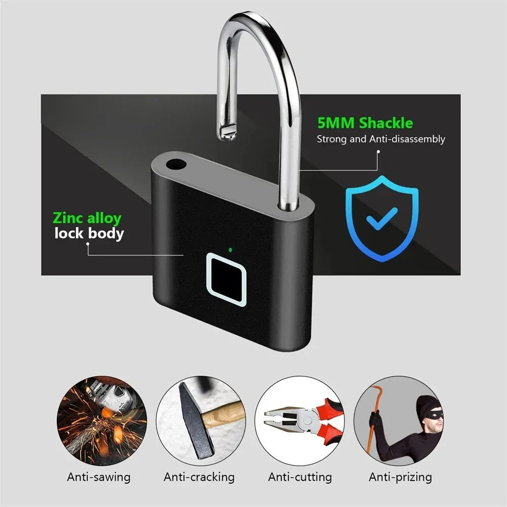 Slim vingerafdrukhangslot met usb-opladen & ontwerp