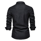 Elastisch katoenen denim overhemd