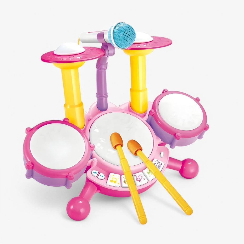 Interactief leer-drumstel met microfoon voor peuters