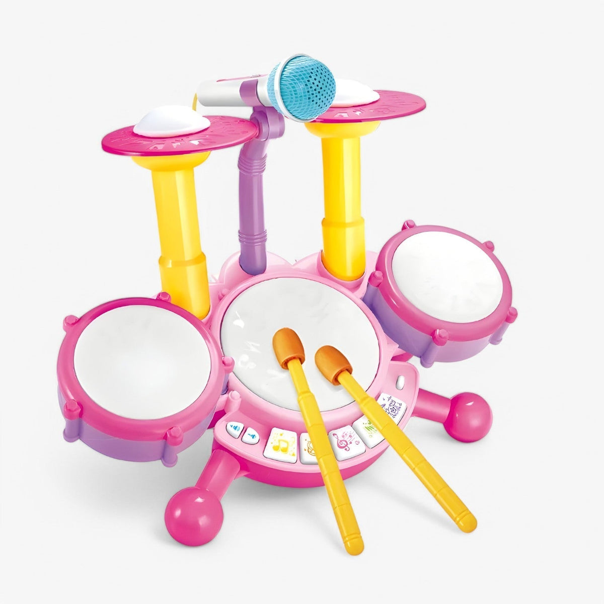 Interactief leer-drumstel met microfoon voor peuters