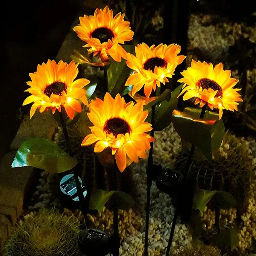 Zonne-energie zonnebloem lamp