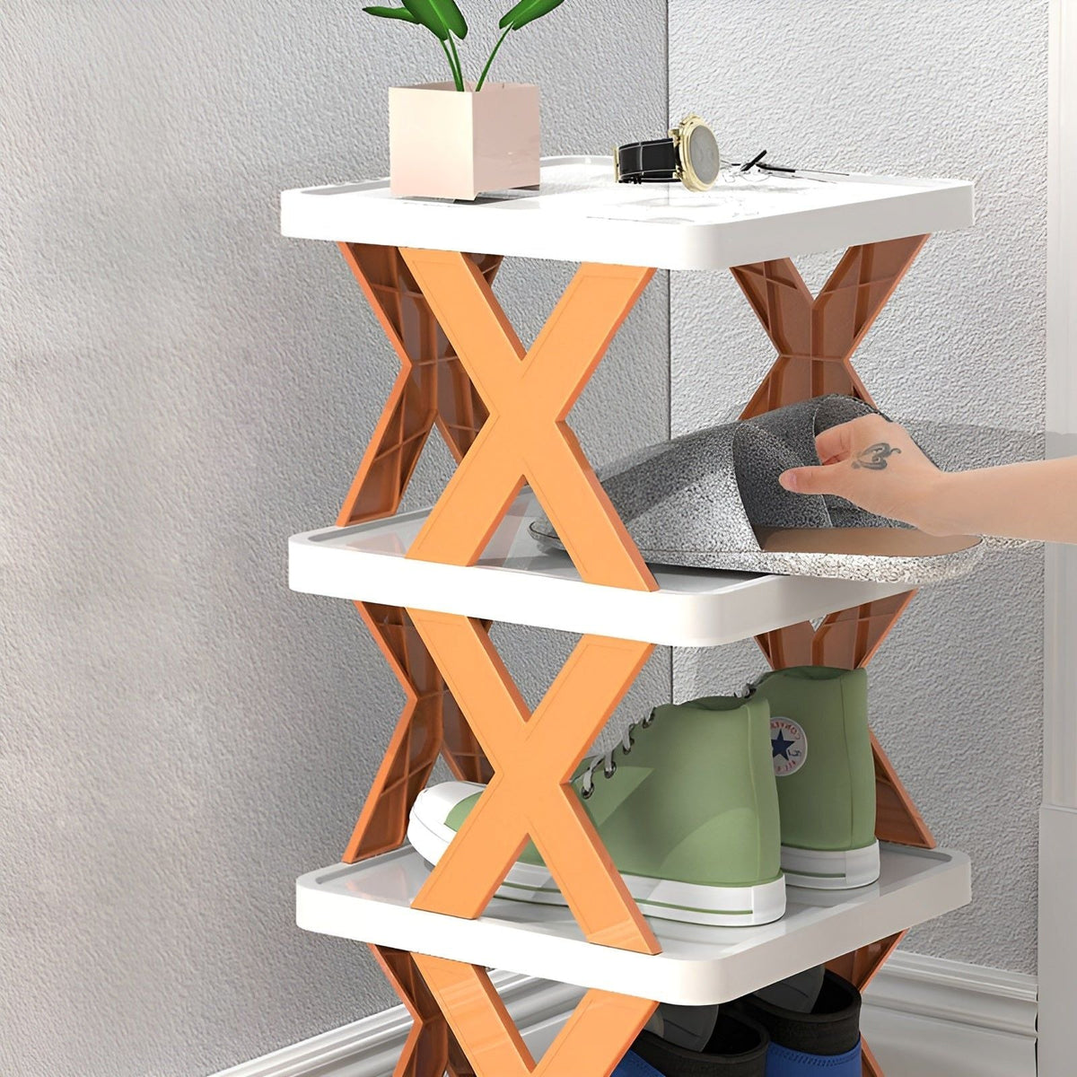 Multifunctioneel en opvouwbaar schoenenrek