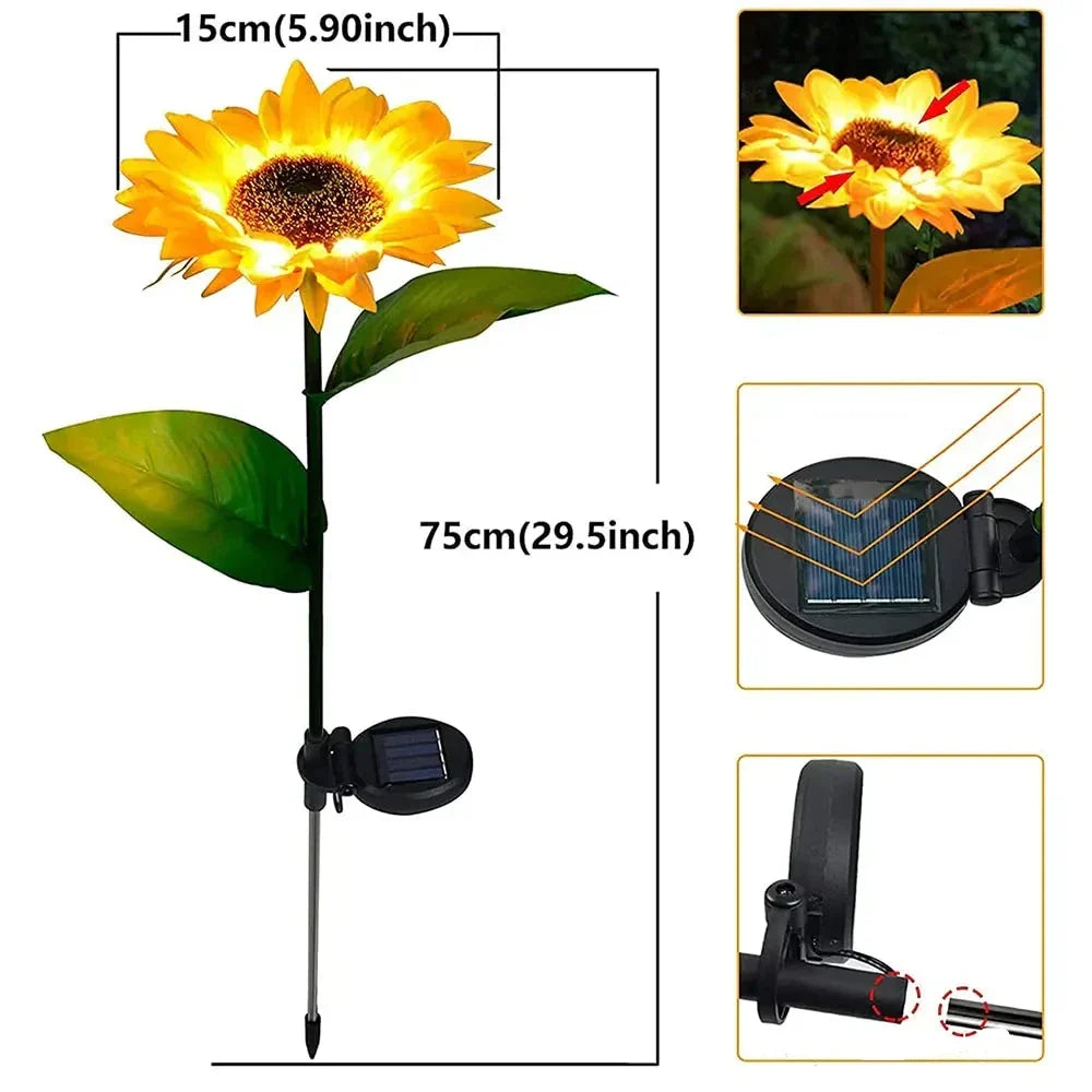 Zonne-energie zonnebloem lamp