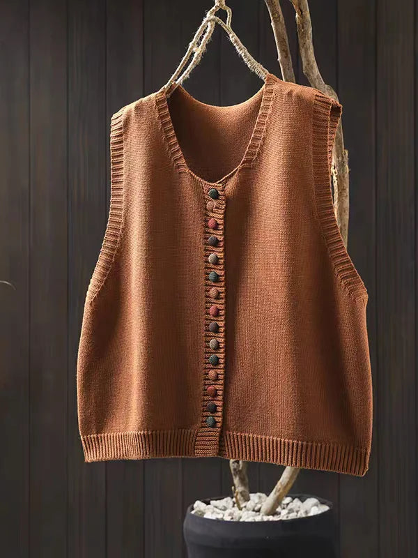Jozefina | Soepelvallend vest met klassieke hals