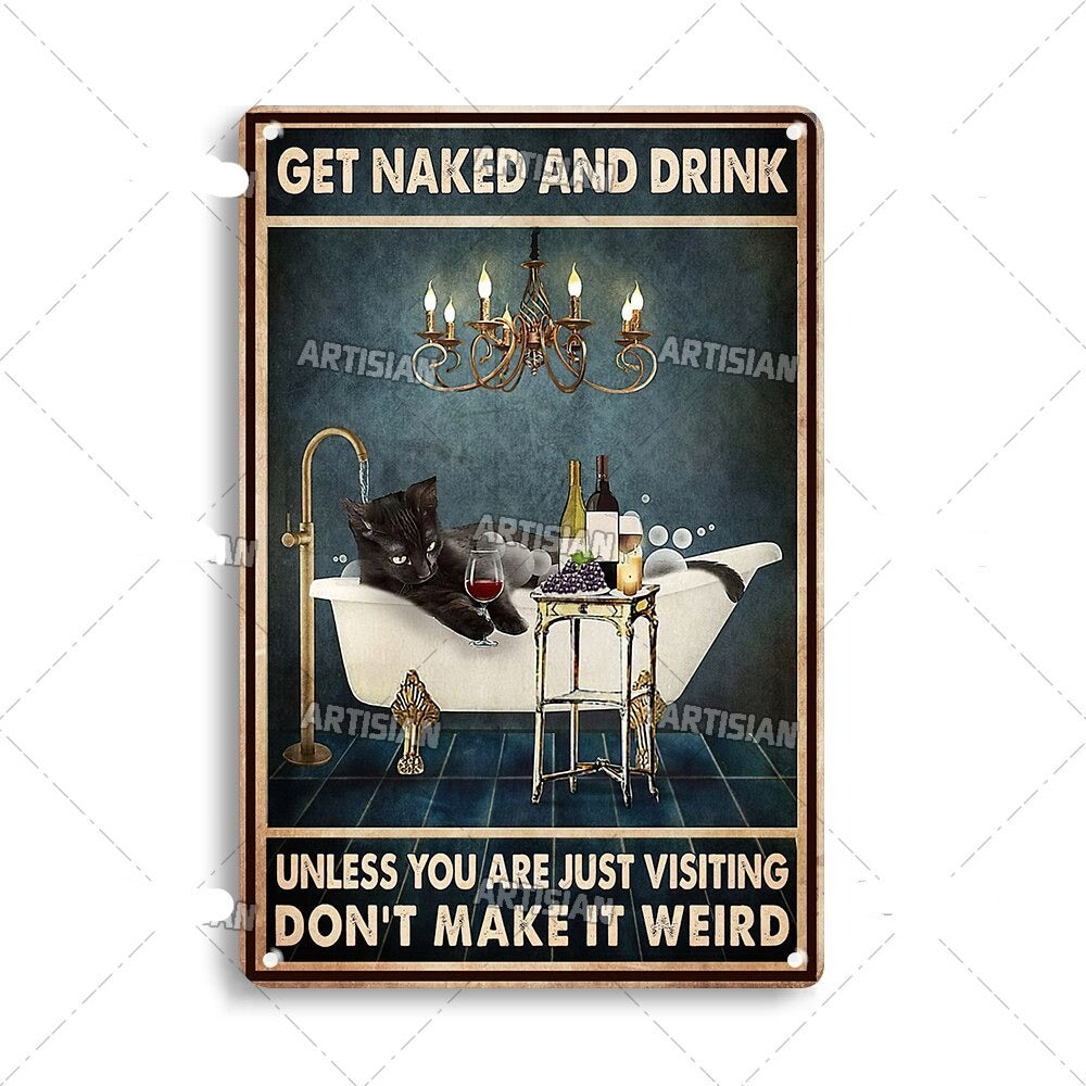 Vintage cat – metalen poster