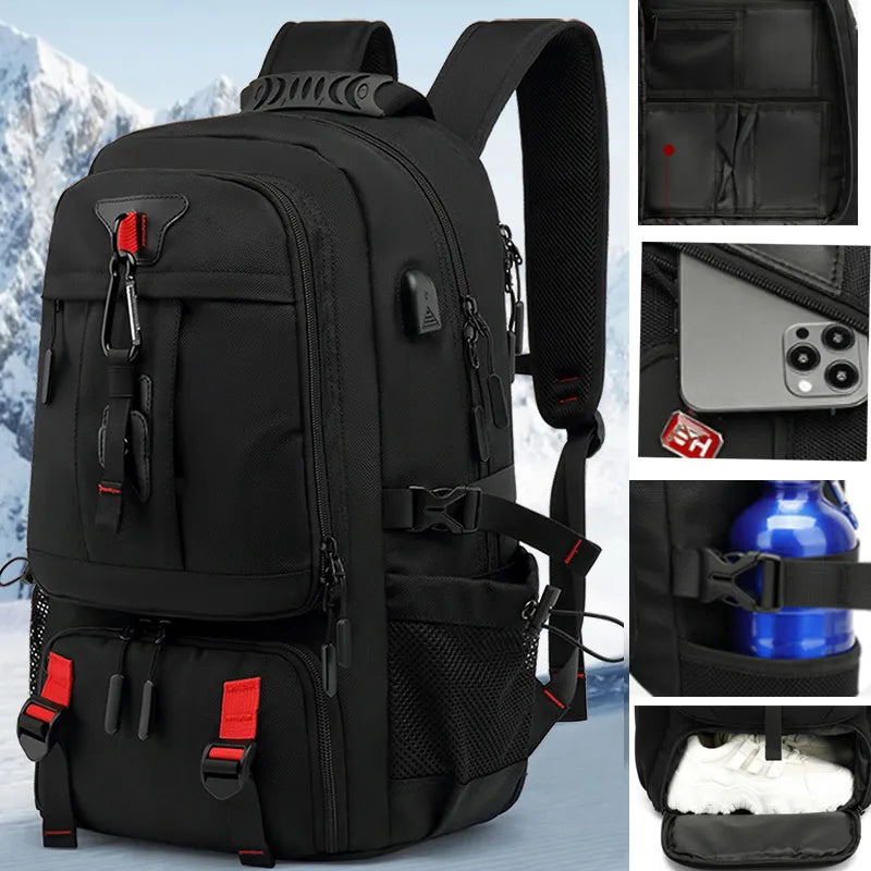 Rugzak met usb-aansluiting en grote capaciteit (50-80L)