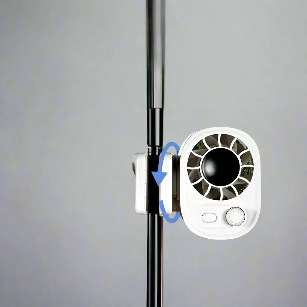 Hipacool draagbare auto clip ventilator met 360° rotatie & 100 snelheden