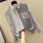 Blouse met krijtstrepen voor dames